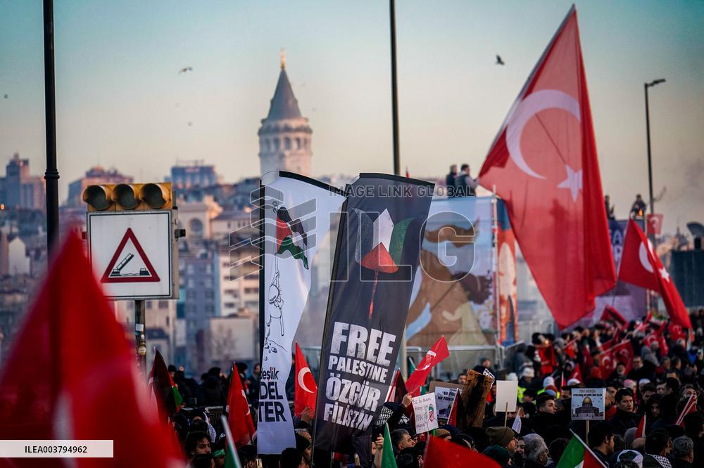 Palestinian Solidarity Protest - Istanbul