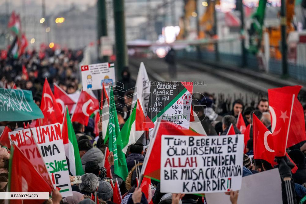 Palestinian Solidarity Protest - Istanbul
