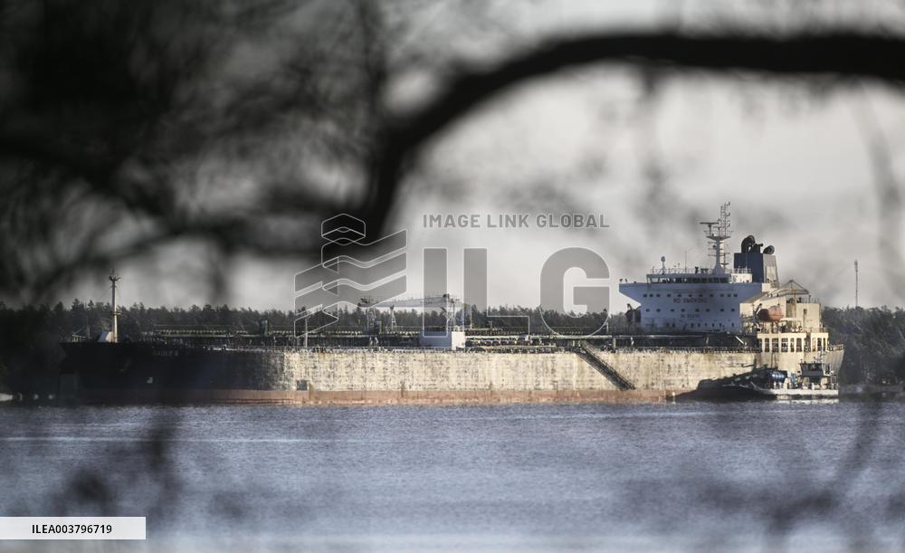 Seized oil tanker Eagle S in Porvoo, Finland