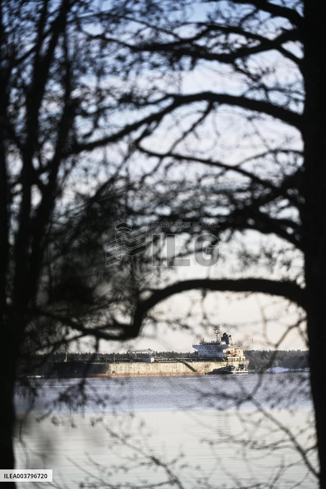 Seized oil tanker Eagle S in Porvoo, Finland