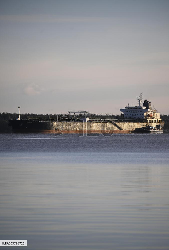 Seized oil tanker Eagle S in Porvoo, Finland