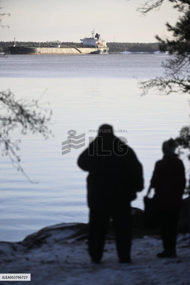 Seized oil tanker Eagle S in Porvoo, Finland