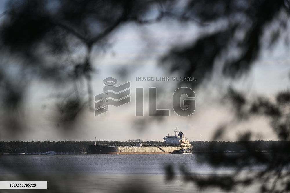 Seized oil tanker Eagle S in Porvoo, Finland