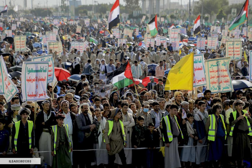 Protest Against the Palestinian-Israeli Conflict - Yemen