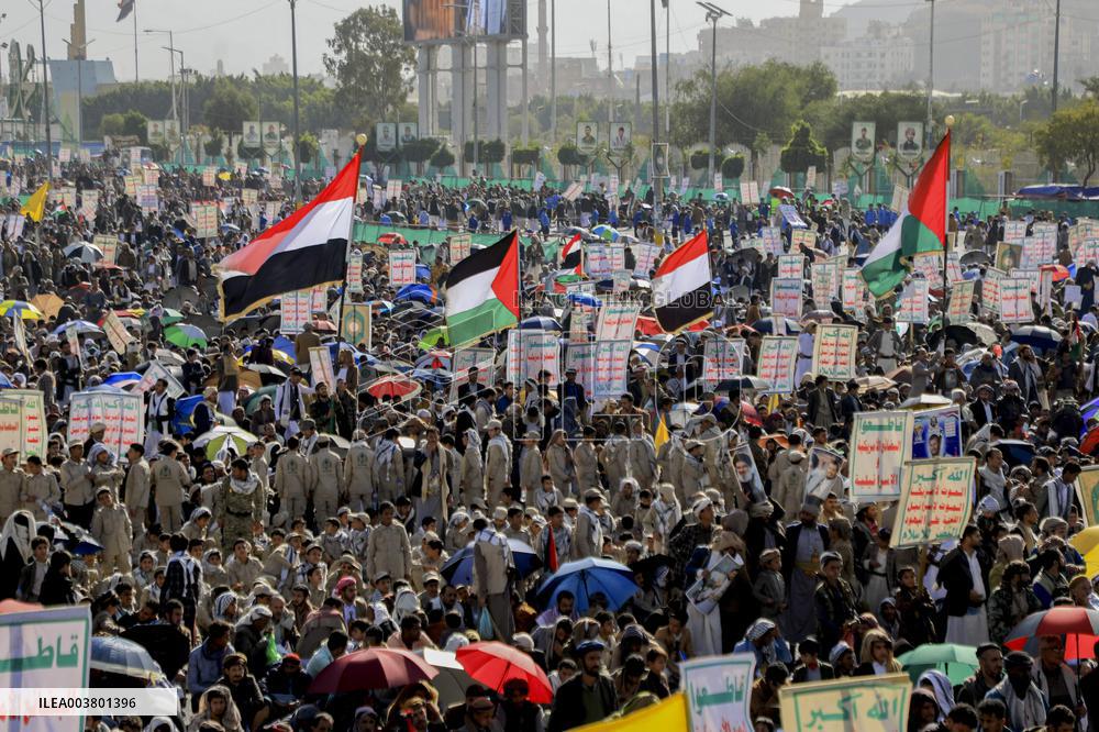 Protest Against the Palestinian-Israeli Conflict - Yemen