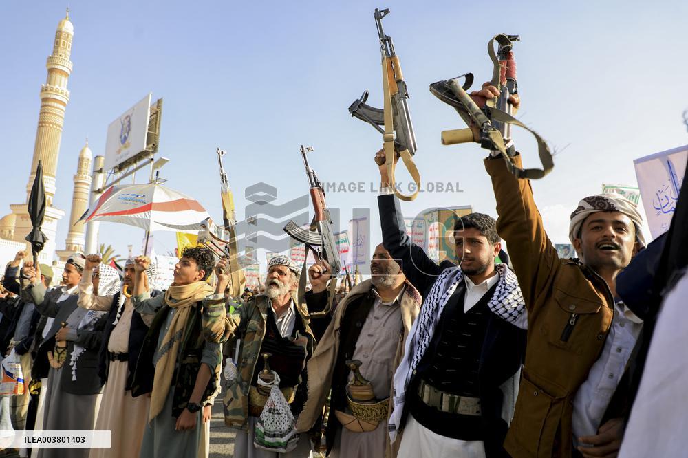 Protest Against the Palestinian-Israeli Conflict - Yemen