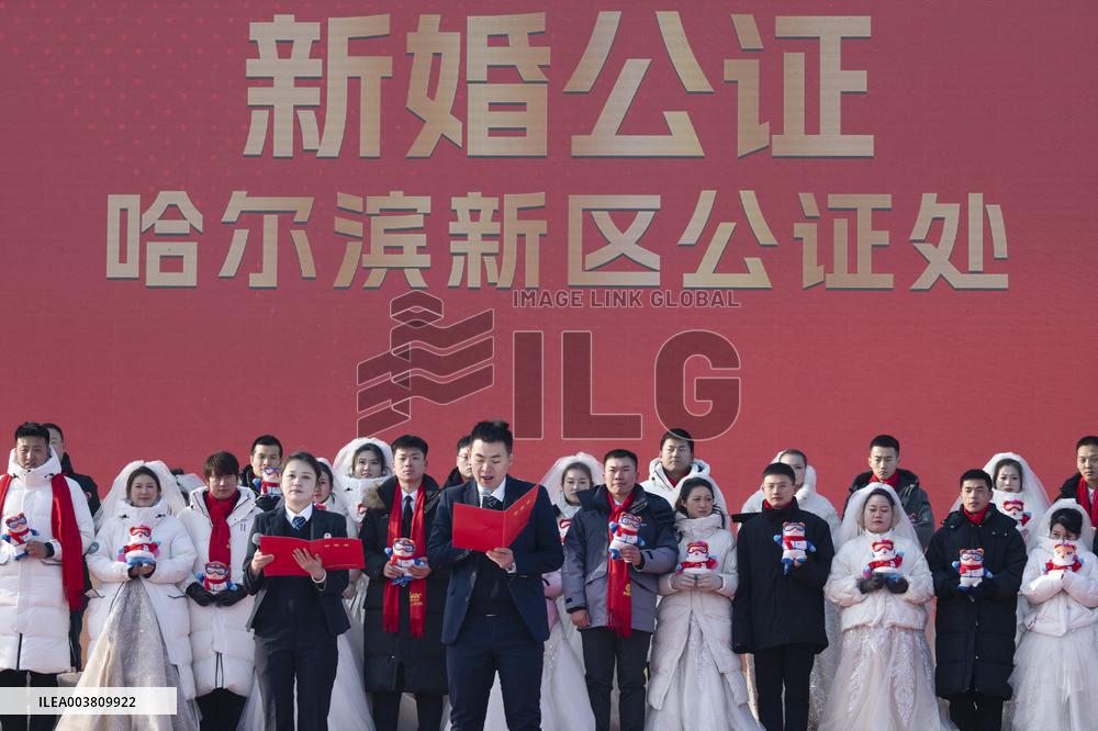 Group Wedding at The Harbin Ice-Snow World - China
