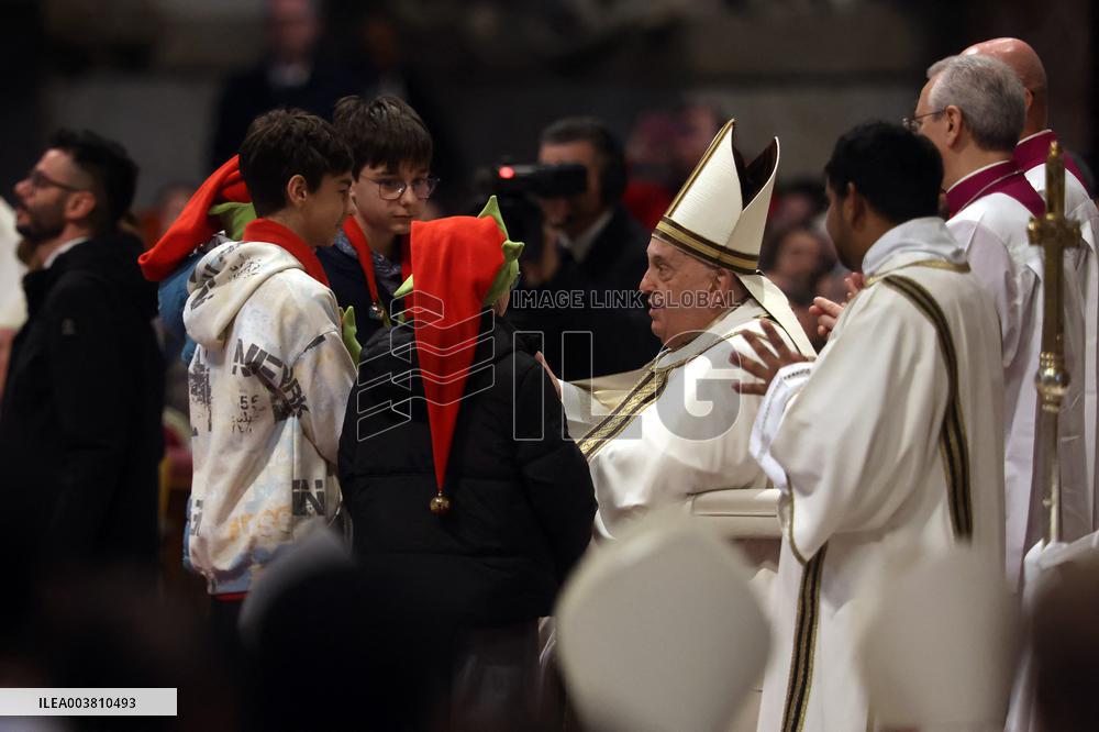Pope Francis Bergoglio attends the celebration of the Epiphany of the Lord Holy Mass