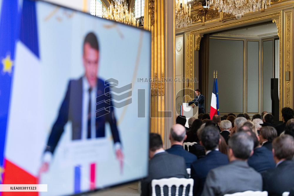 President Macron Delivers His Speech To French Ambassadors - Paris