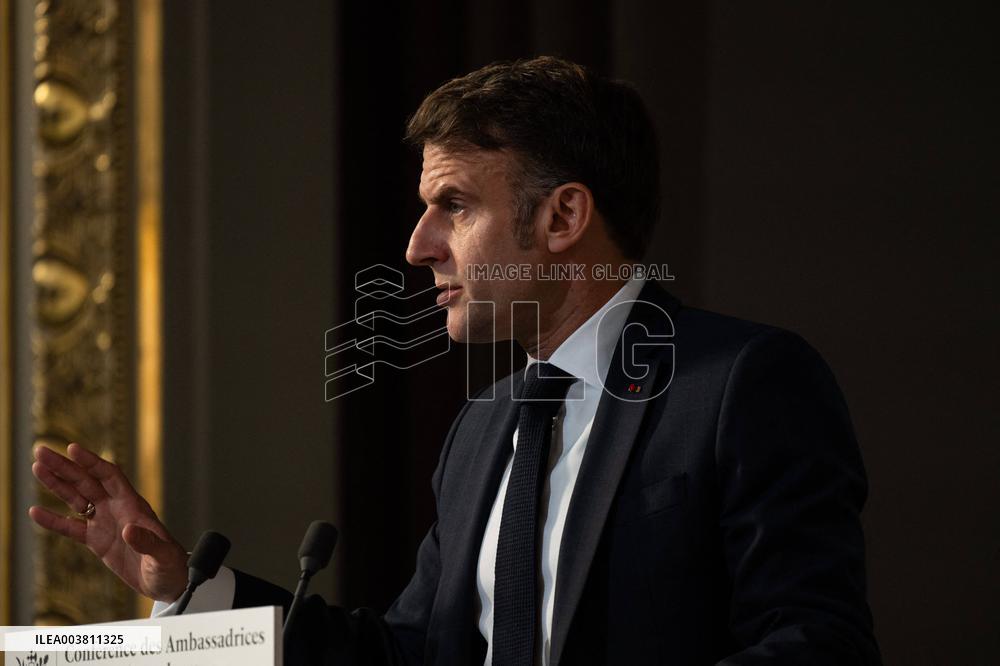 President Macron Delivers His Speech To French Ambassadors - Paris