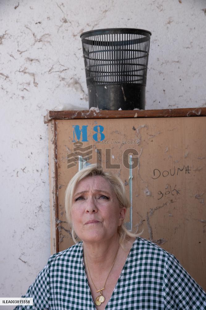 Marine Le Pen Visits The Heavily Damaged Cite Du Nord Multi-Purpose Secondary School - Acoua