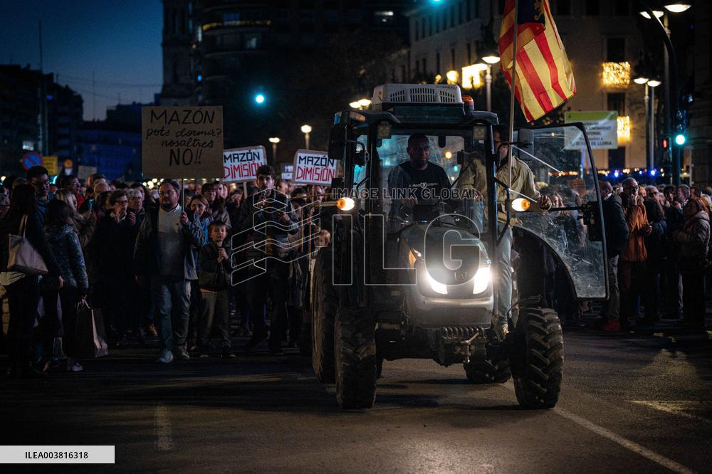 Large Demonstration Against Carlos Mazon - Valencia