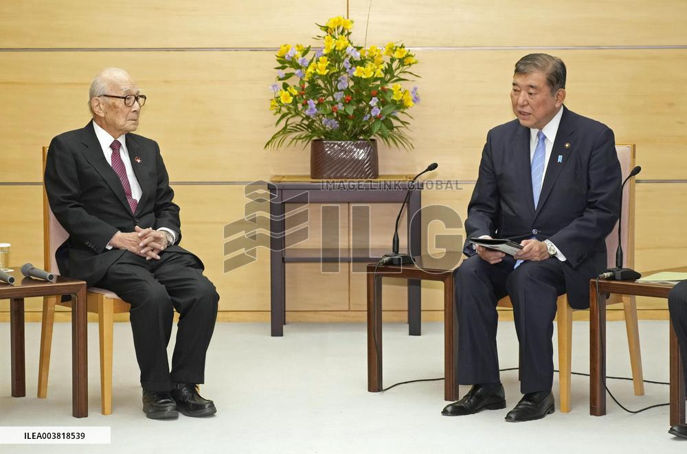 Japan PM Ishiba meets A-bomb survivor group