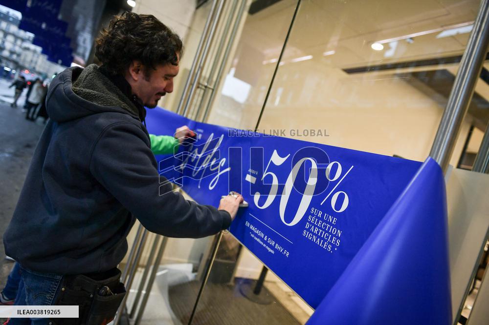 Winter Sales at the BHV Marais in Paris FA
