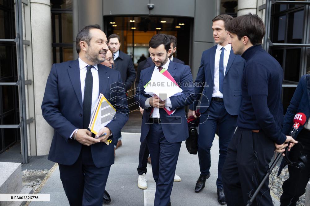 Eric Lombard meets with Rassemblement National representatives - Paris