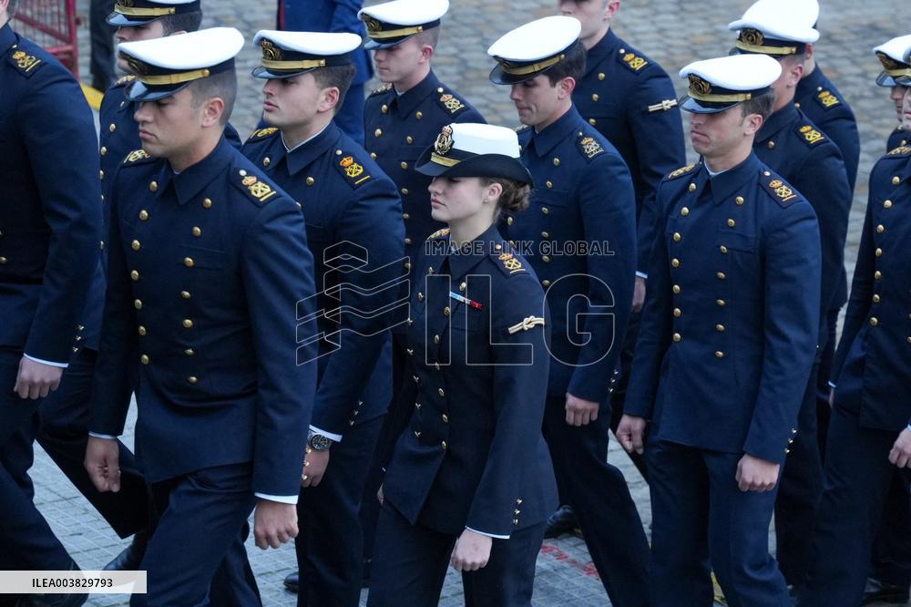 Princess Leonor before departure on the Juan Sebastián Elcano - Cadiz