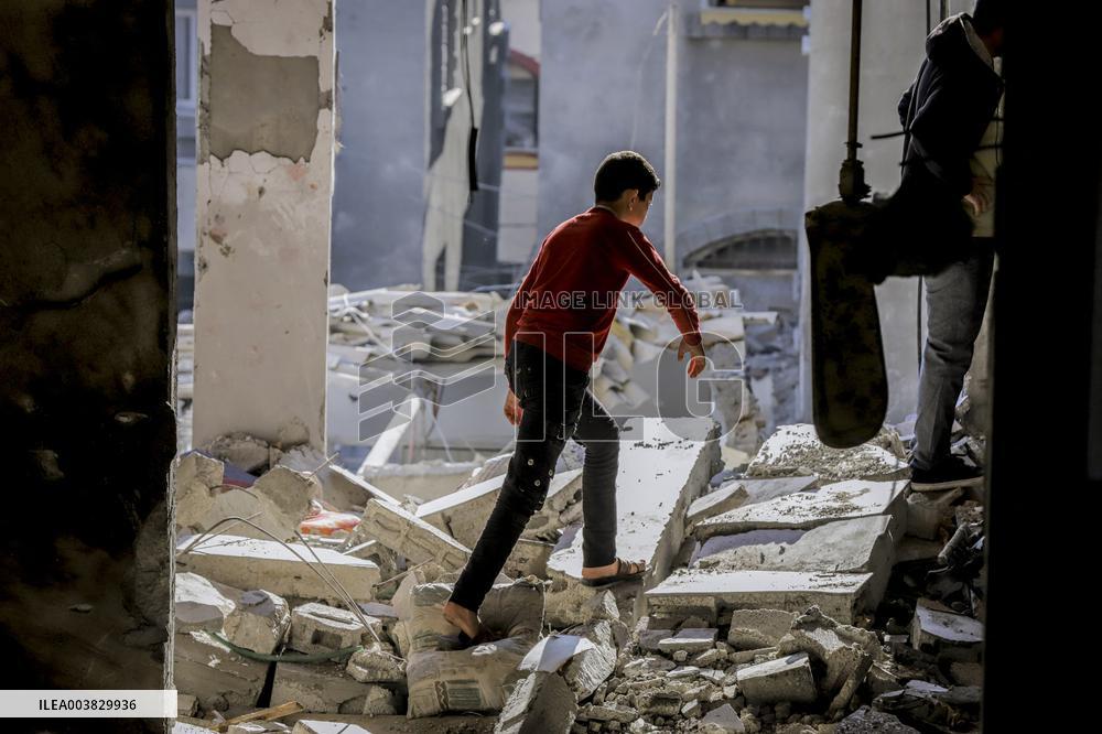 Israeli Attacks On Gaza Continue - Deir Al-Balah
