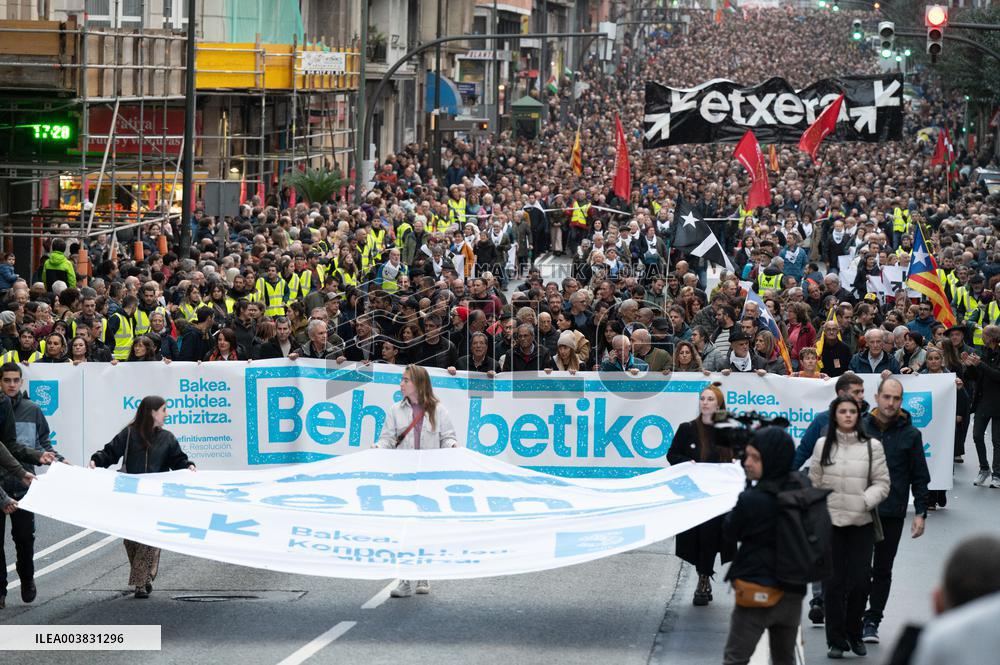 SARE Demonstration To Demand The Rights Of ETA Prisoners - Spain