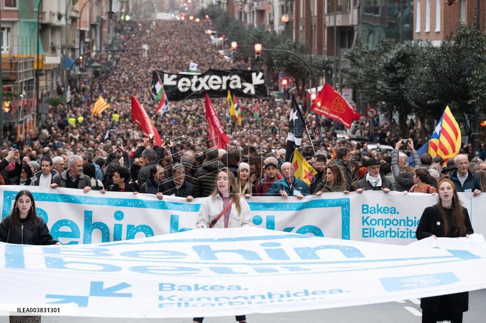 SARE Demonstration To Demand The Rights Of ETA Prisoners - Spain