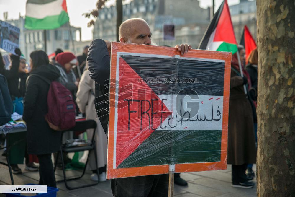 Pro-Palestinian Protest Honors Journalists Killed in Conflict - Paris