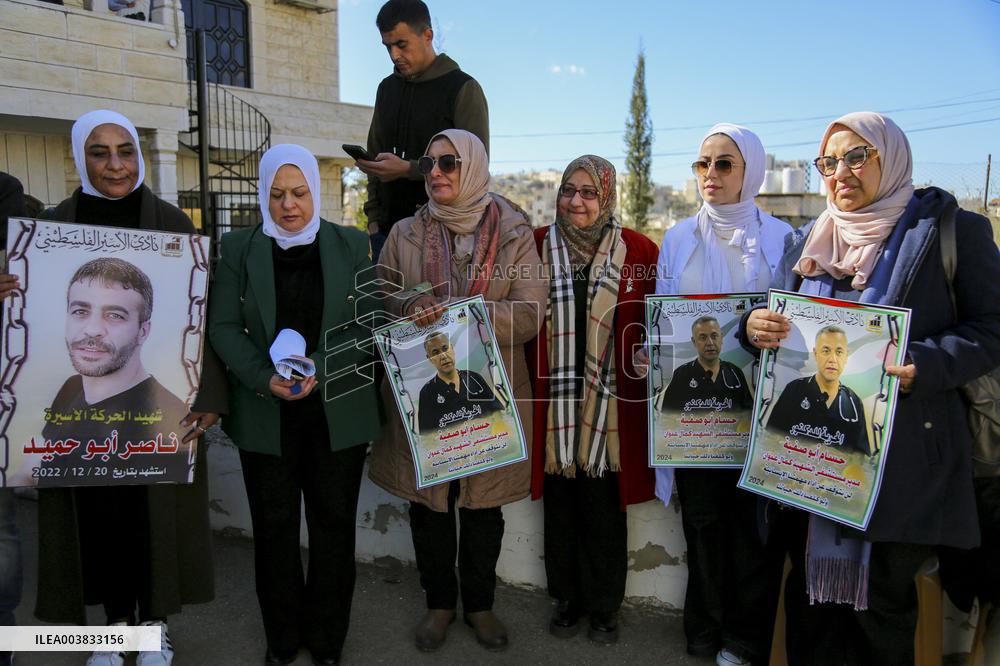 Rally for release of Palestinian hospital director Dr Hussam Abu Safiya