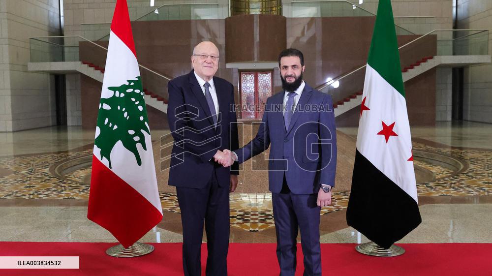 Lebanon PM Visit To Ahmed al-Sharaa - Damascus