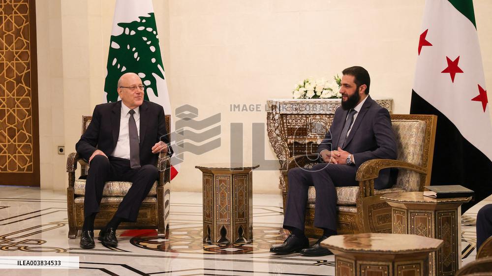 Lebanon PM Visit To Ahmed al-Sharaa - Damascus