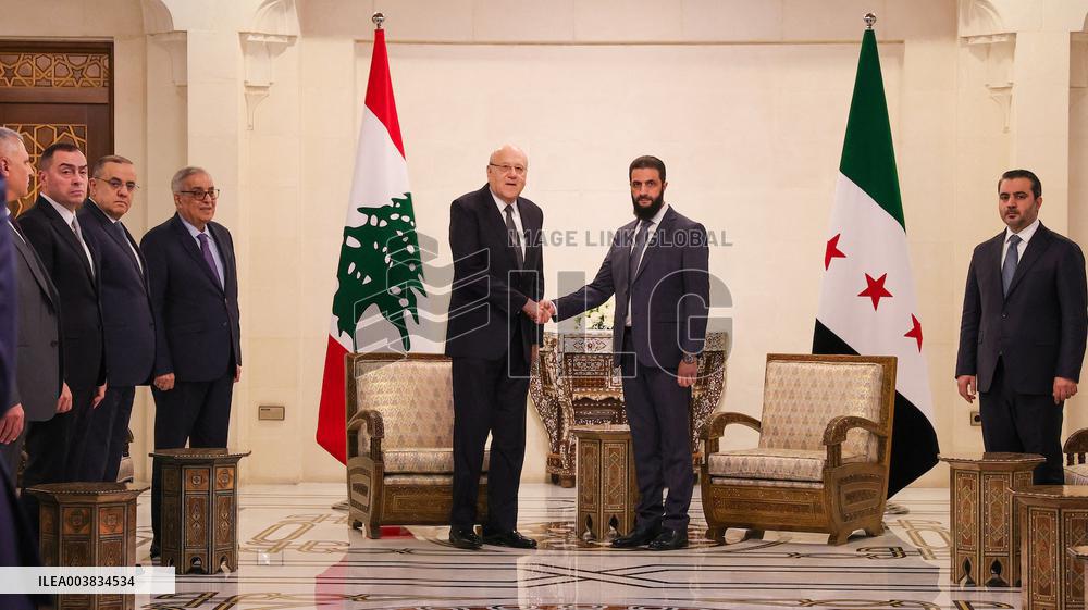 Lebanon PM Visit To Ahmed al-Sharaa - Damascus