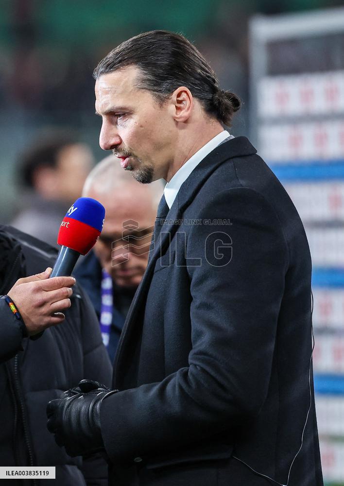 Zlatan Ibrahimovic At AC Milan v Cagliari Calcio - Italy