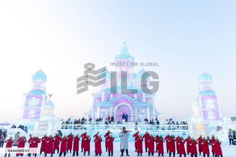 Flash Mob At The Harbin Ice-Snow World - China