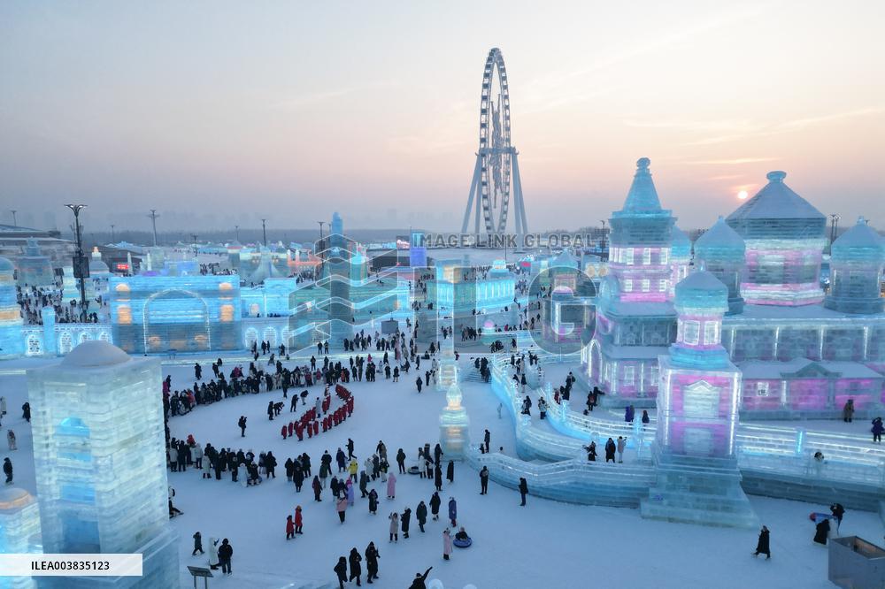 Flash Mob At The Harbin Ice-Snow World - China