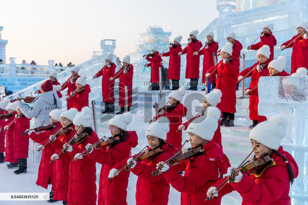 Flash Mob At The Harbin Ice-Snow World - China