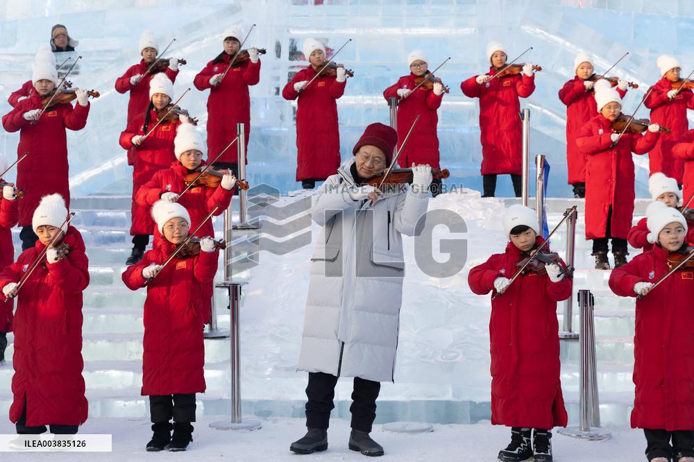 Flash Mob At The Harbin Ice-Snow World - China