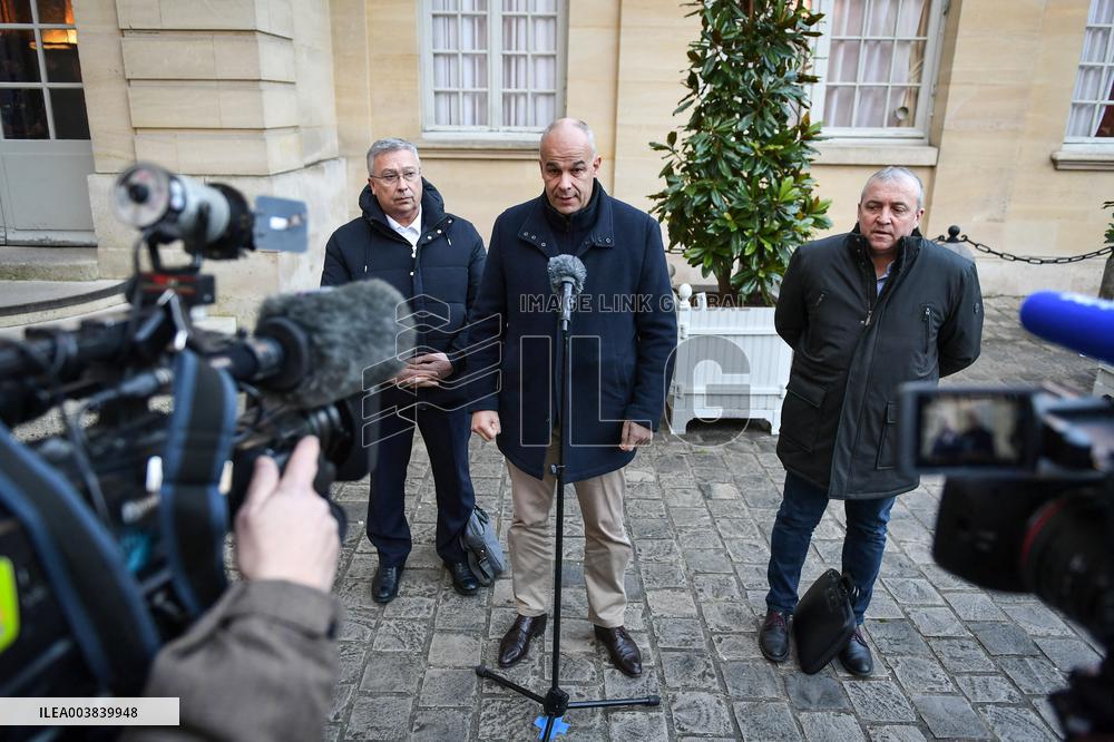 Meetings between general and representative professional agricultural organisations with French Prime Minister Francois Bayrou i