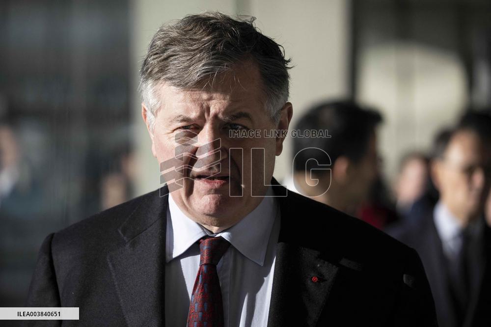 French Transport Minister at Charles de Gaulle Airport in Paris