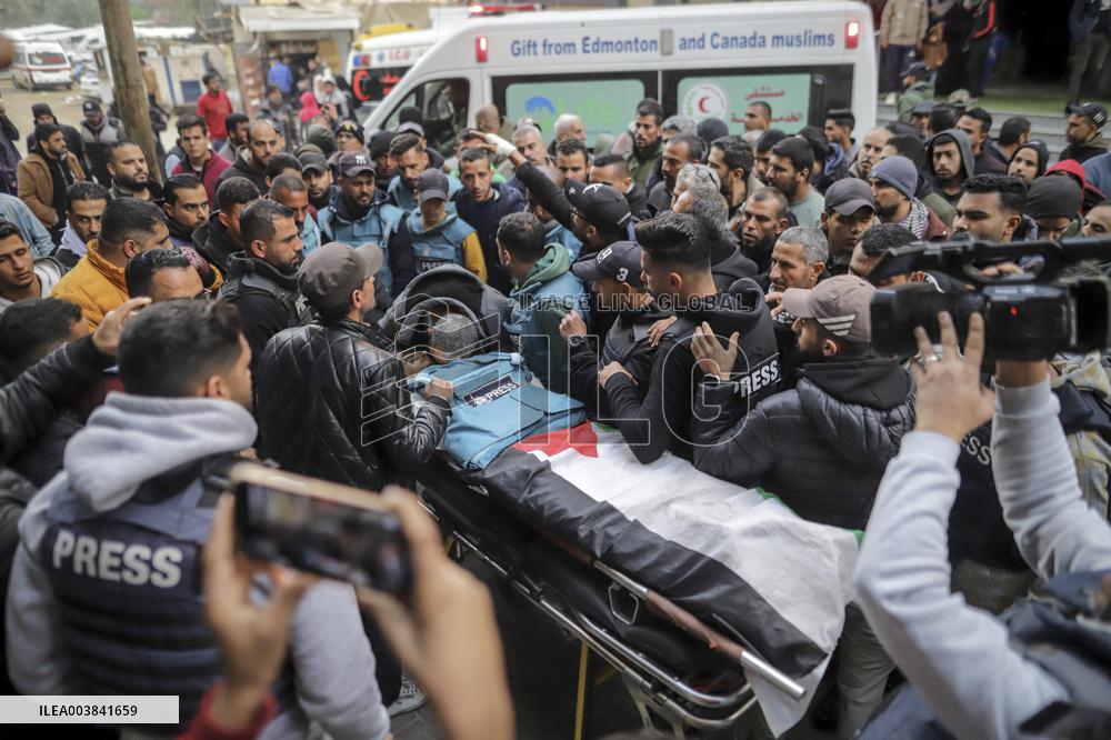 Funeral of Freelance AA Cameraman Saed Abu Nabhan Killed By Israel - Gaza