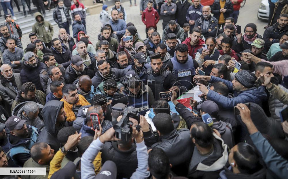 Funeral of Freelance AA Cameraman Saed Abu Nabhan Killed By Israel - Gaza