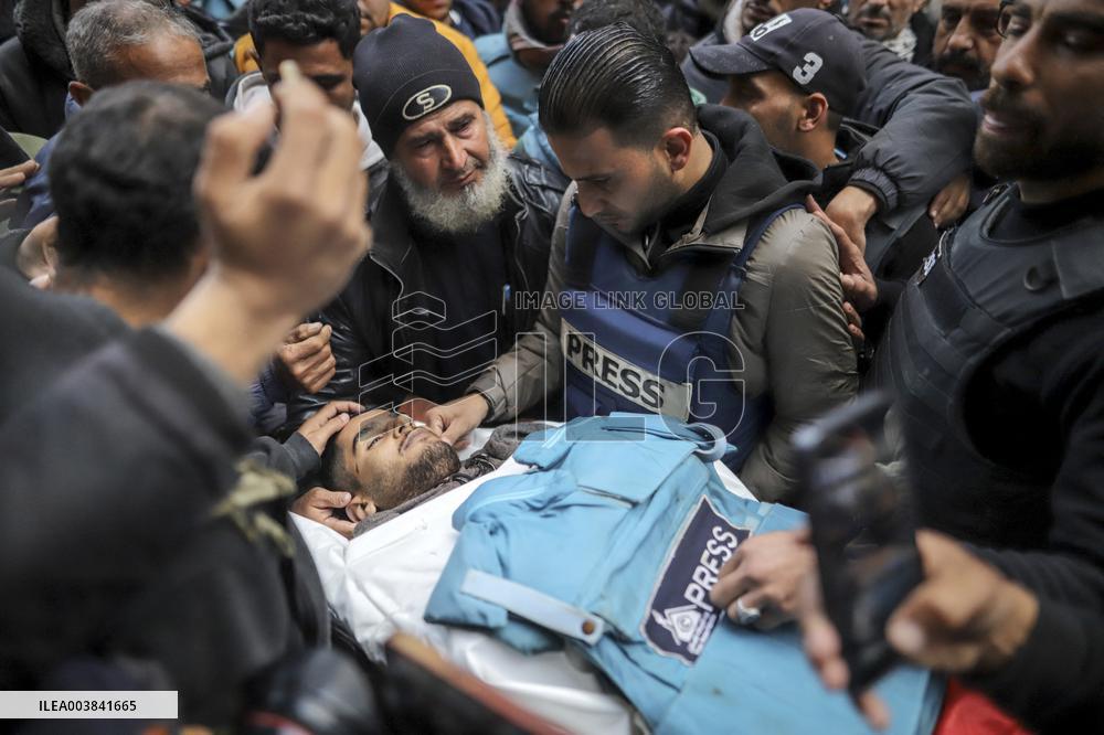 Funeral of Freelance AA Cameraman Saed Abu Nabhan Killed By Israel - Gaza