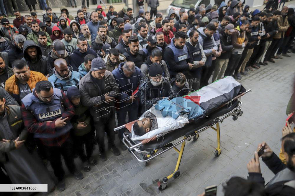 Funeral of Freelance AA Cameraman Saed Abu Nabhan Killed By Israel - Gaza