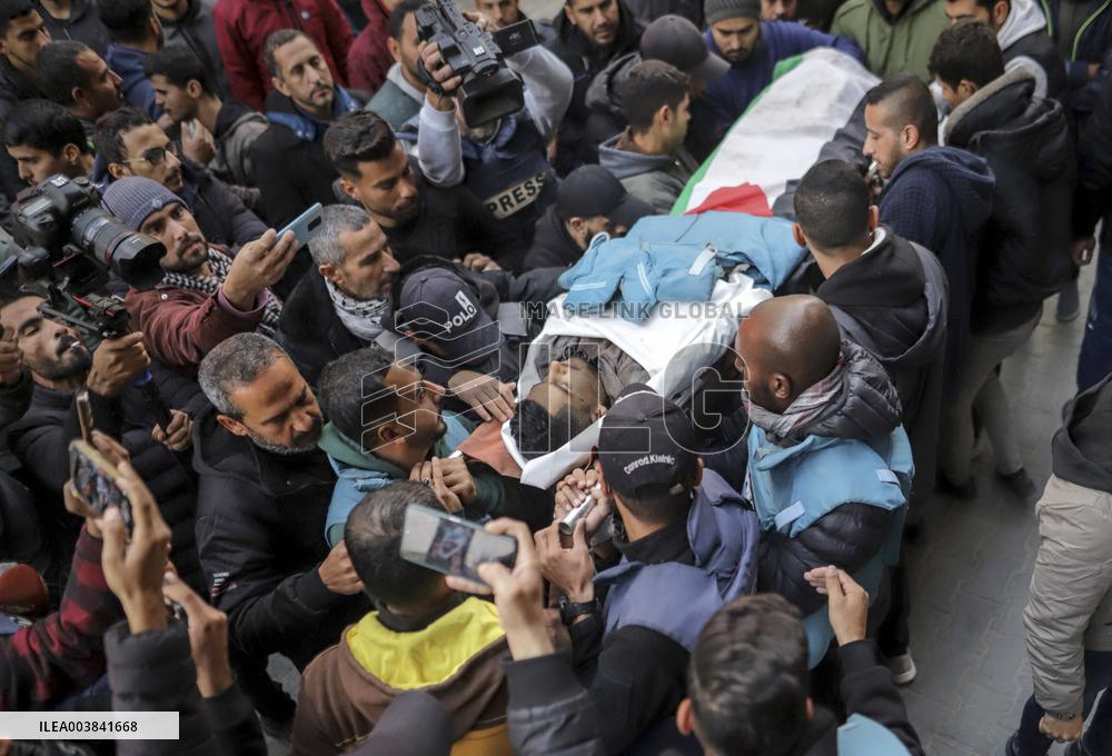 Funeral of Freelance AA Cameraman Saed Abu Nabhan Killed By Israel - Gaza