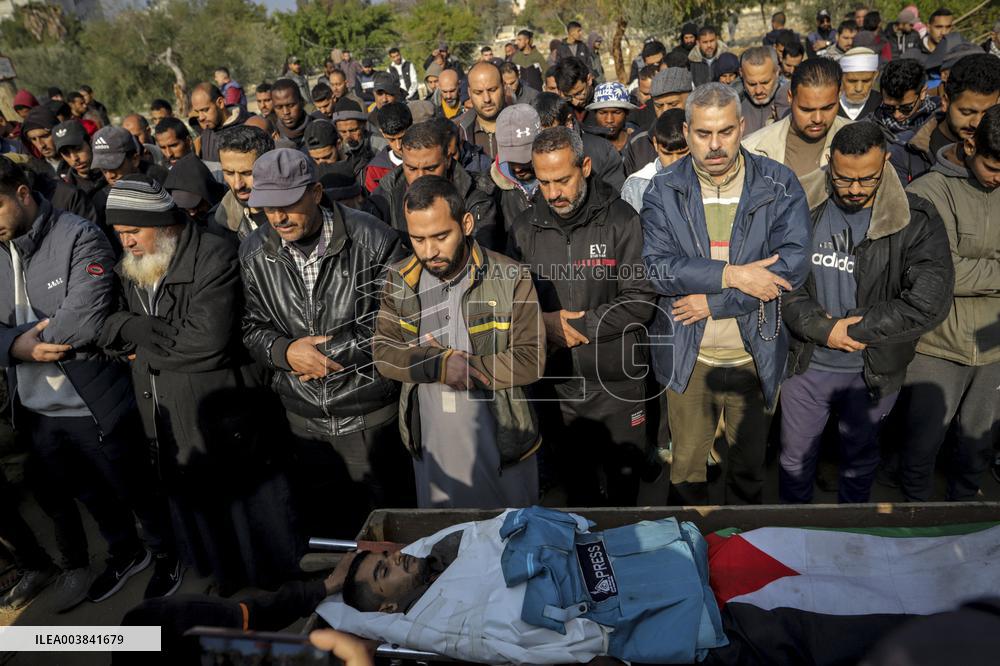 Funeral of Freelance AA Cameraman Saed Abu Nabhan Killed By Israel - Gaza