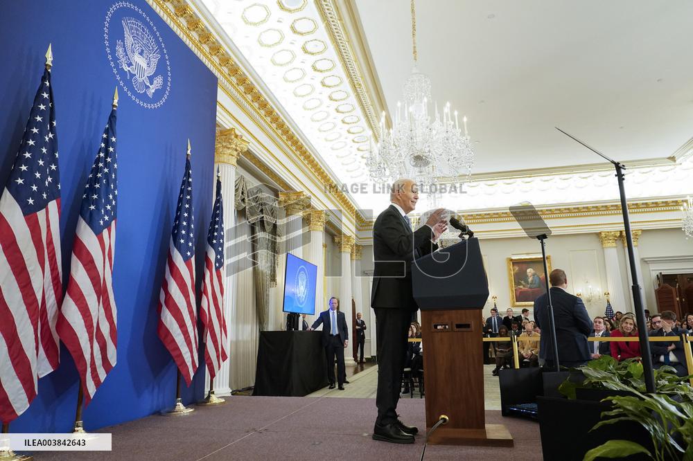President Joe Biden delivers a foreign policy address