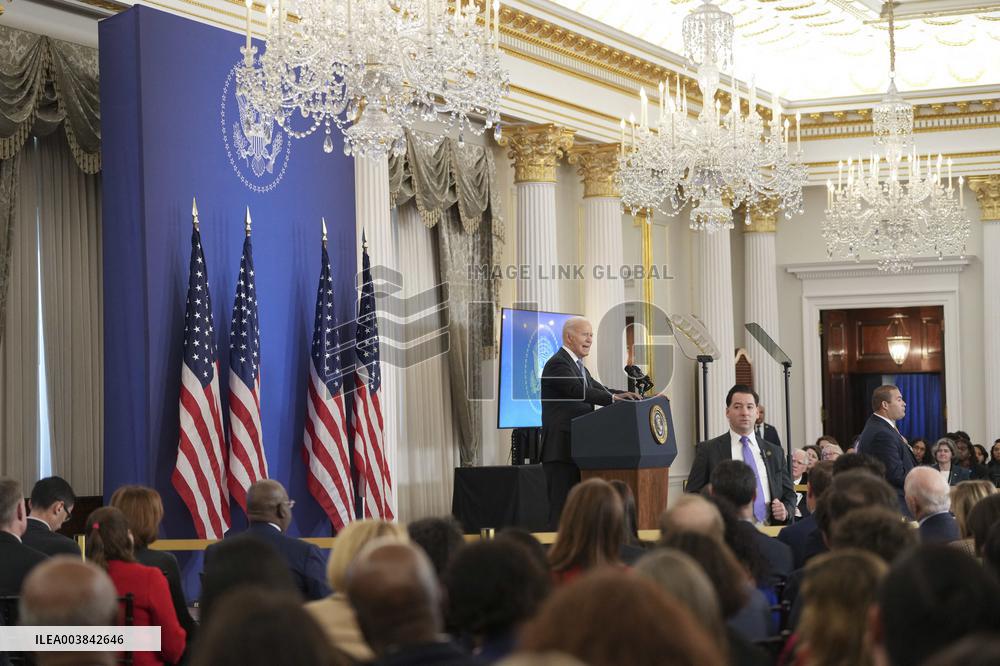 President Joe Biden delivers a foreign policy address
