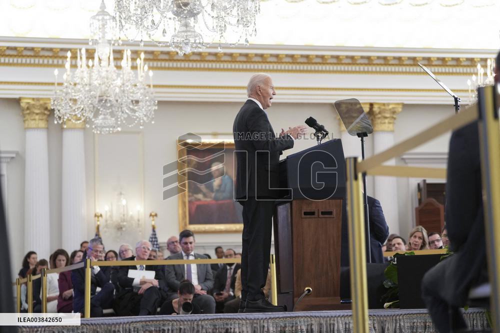 President Joe Biden delivers a foreign policy address