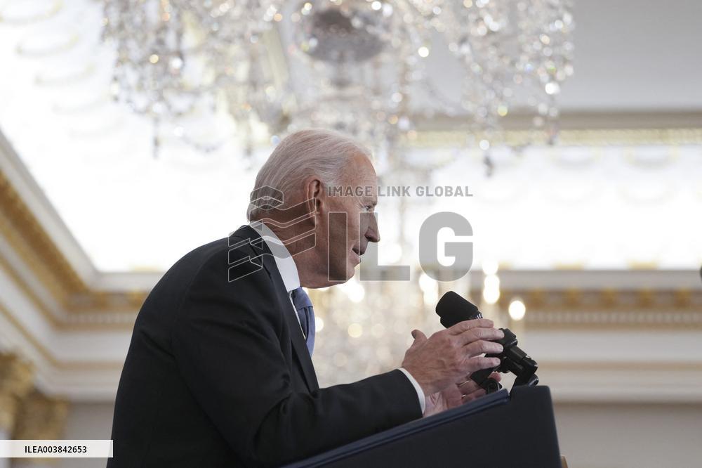 President Joe Biden delivers a foreign policy address