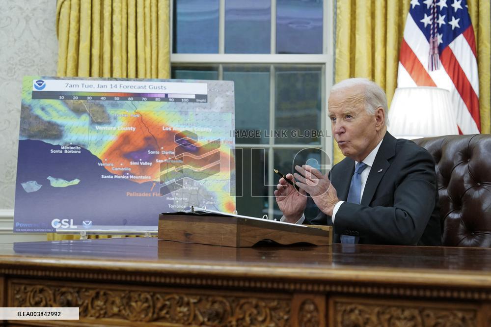 President Joe Biden participates in a meeting of Senior White House and Administration officials on the federal response to the