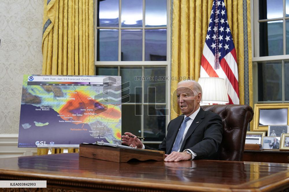 President Joe Biden participates in a meeting of Senior White House and Administration officials on the federal response to the