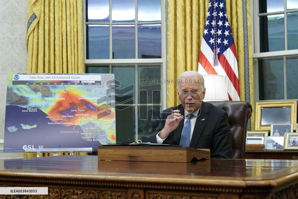 President Joe Biden participates in a meeting of Senior White House and Administration officials on the federal response to the