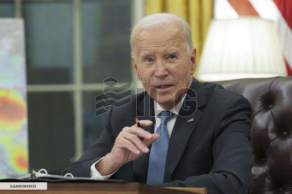 President Joe Biden participates in a meeting of Senior White House and Administration officials on the federal response to the