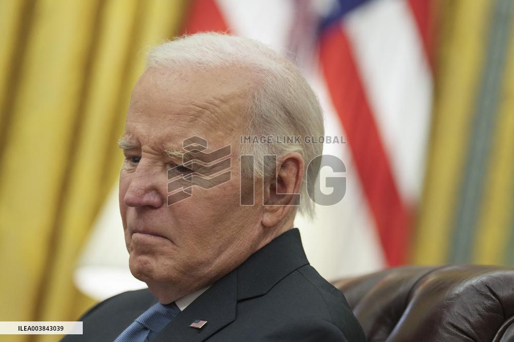 President Joe Biden participates in a meeting of Senior White House and Administration officials on the federal response to the